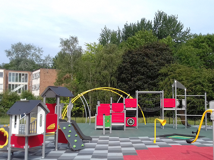 Inclusive playground at River Road Play Park, Brentwood, Essex
